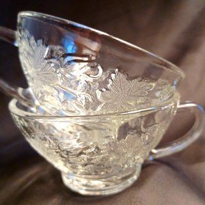Vintage PRINCESS HOUSE Fantasia Cups. Set of Two. Pressed Glass. 1980's.